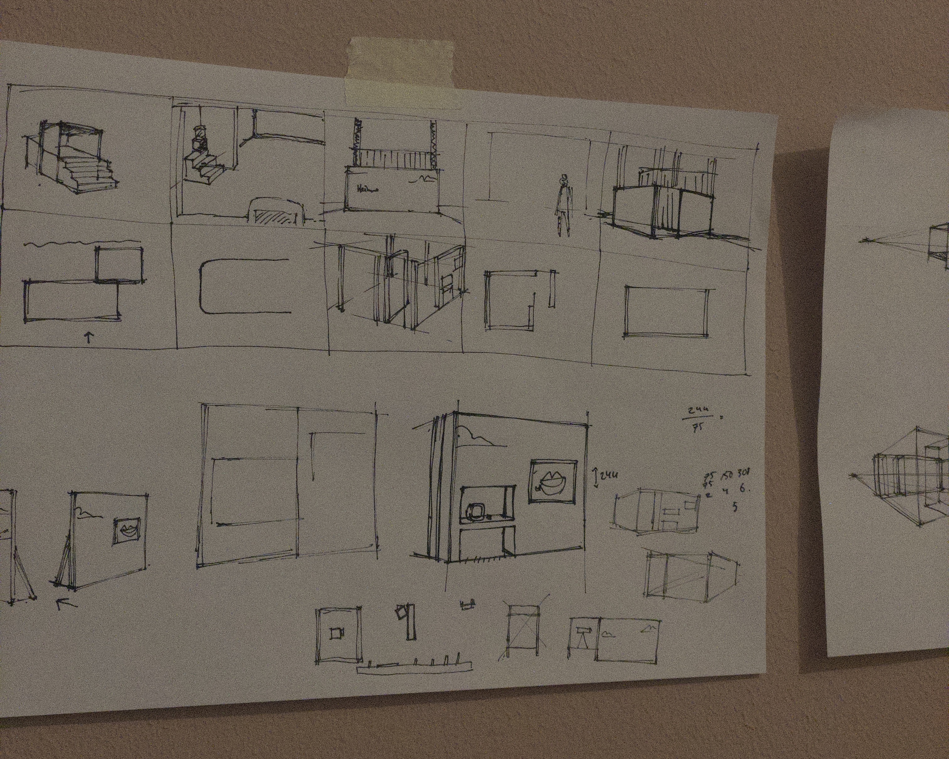Design sketches of the installation